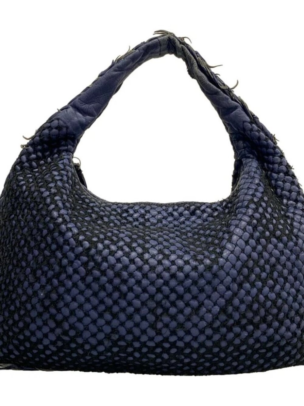 BOTTEGA VENETA Blue Black Leather Chemical Fiber B********* Handbag - Picture 1 of 14